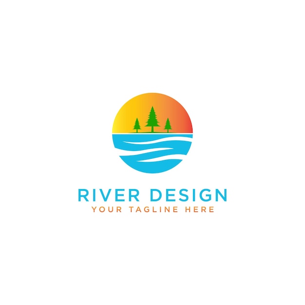 River Logo Icon Design Template Vector Illustration