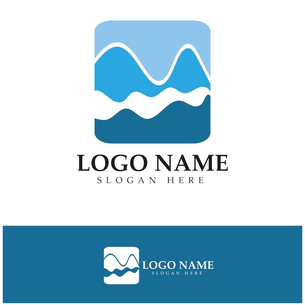 River Logo vector icon illustration design template