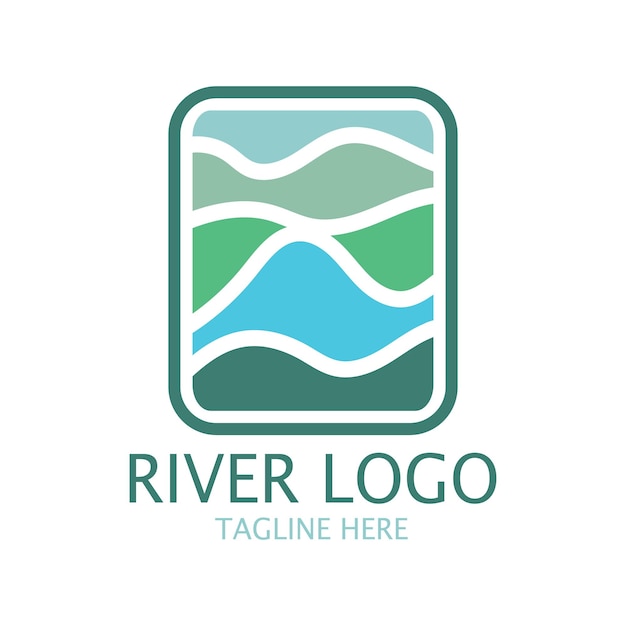 River Logo vector icon illustration design template