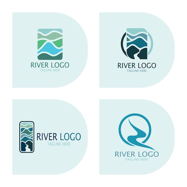 River Logo vector icon illustration design template