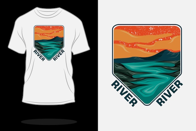 River retro vintage t shirt design