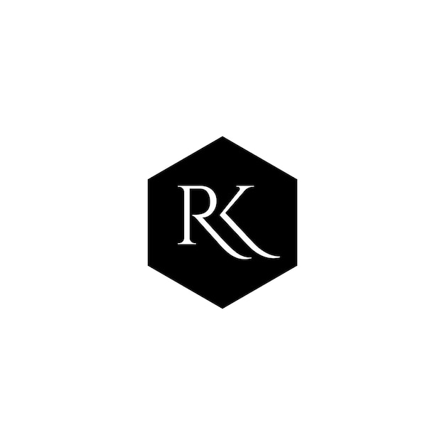 RK KR alphabet abstract letter logo design with k and r or r and k