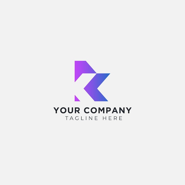 Rk letter logo design simple elegant