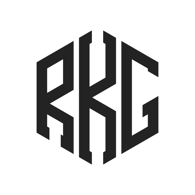 Vector rkg logo design initial letter rkg monogram logo using hexagon shape