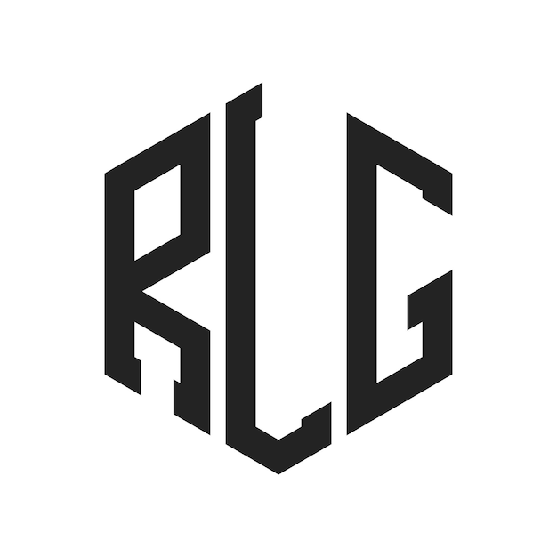 Vector rlg logo design initial letter rlg monogram logo using hexagon shape