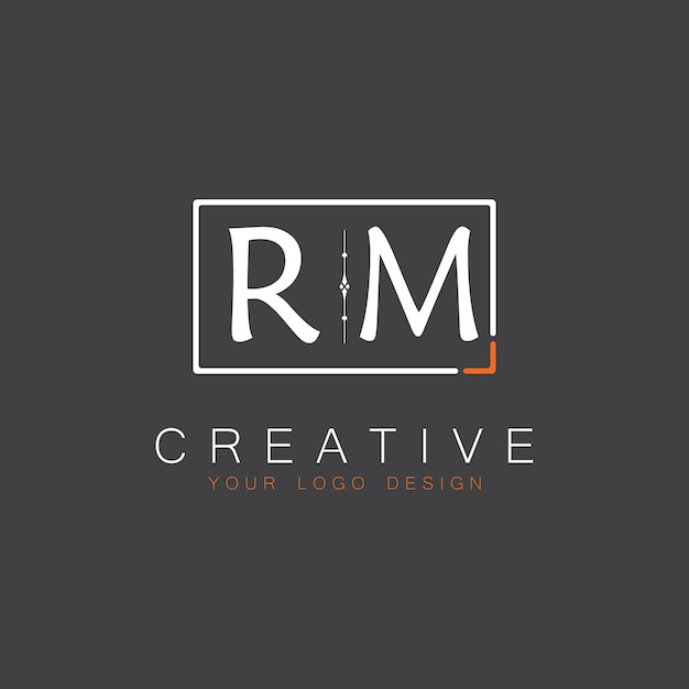 Vector rm initial monogram logo for creative with square style design