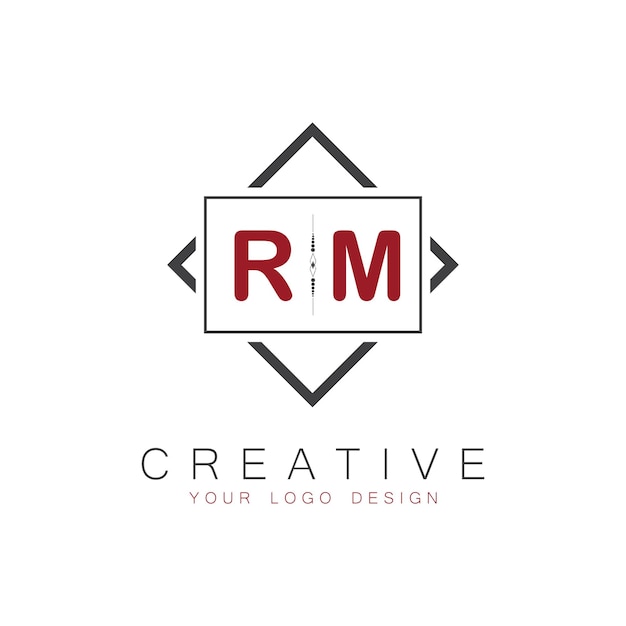 Vector rm initial monogram logo with creative square style design