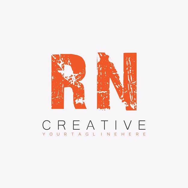 Vector rn initial monogram logo with letter creative design