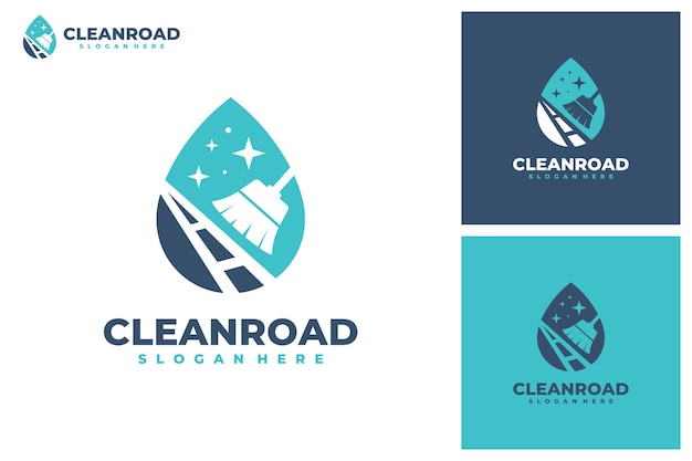 Road cleaning logo vector Cleaning service business logo template design concept