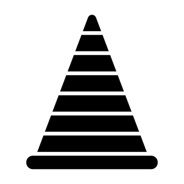 Road Cone Glyph Solid Black Illustration