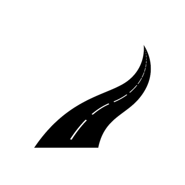 Road icon with dotted line