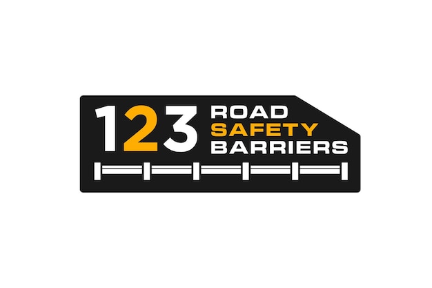 Road Safety barriers logo design sign guardrail illustration  icon symbol roadway motorway