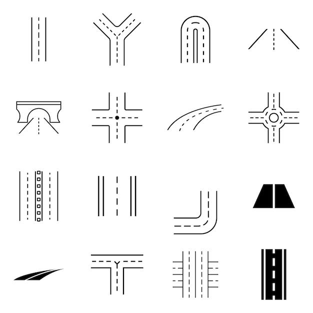 road set icon vector template illustration logo design