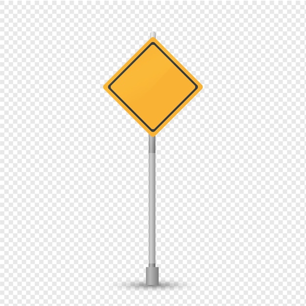 Road sign main road priority over adjacent Sign yellow rhombus