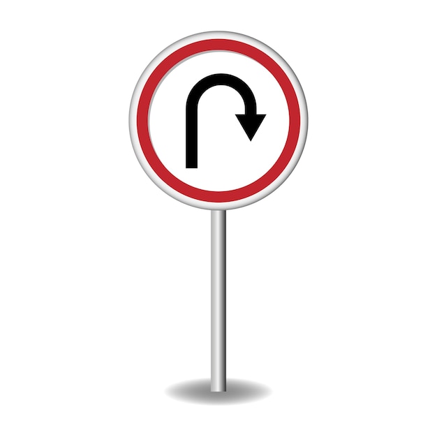 Road sign vector blank Realistic red road sign