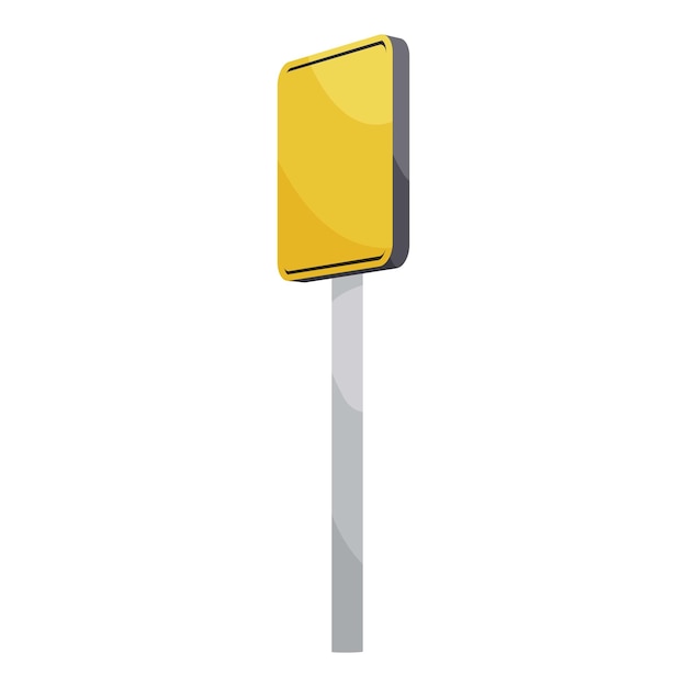 Road sign yellow square icon Cartoon illustration of road sign yellow square vector icon for web