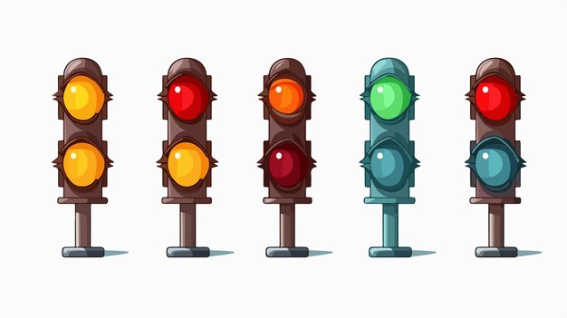 Road Traffic Route Signal Cartoon Vector Illustration