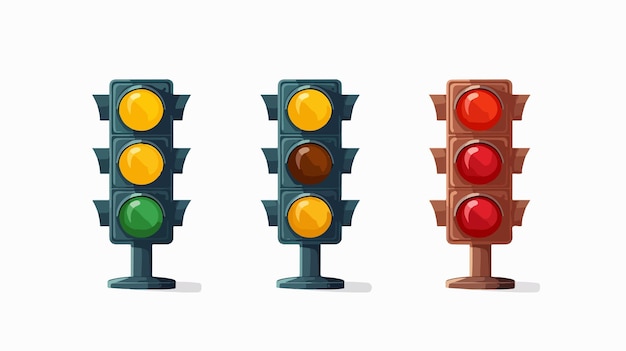 Road Traffic Route Signal Cartoon Vector Illustration