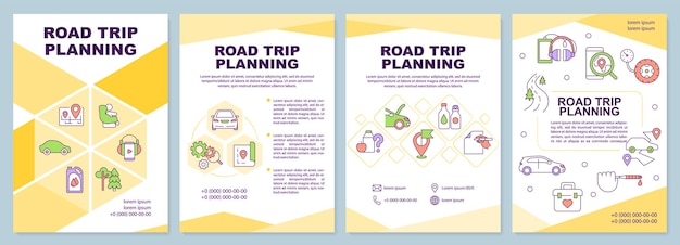 Vector road trip planning brochure template