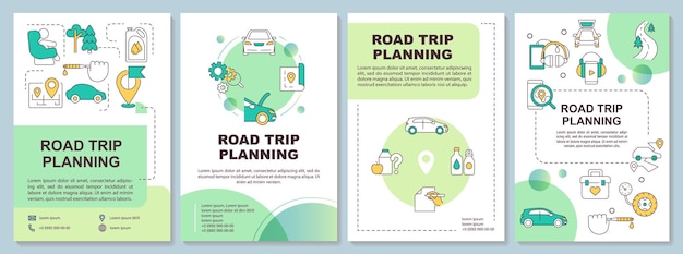 Road trip planning green brochure template