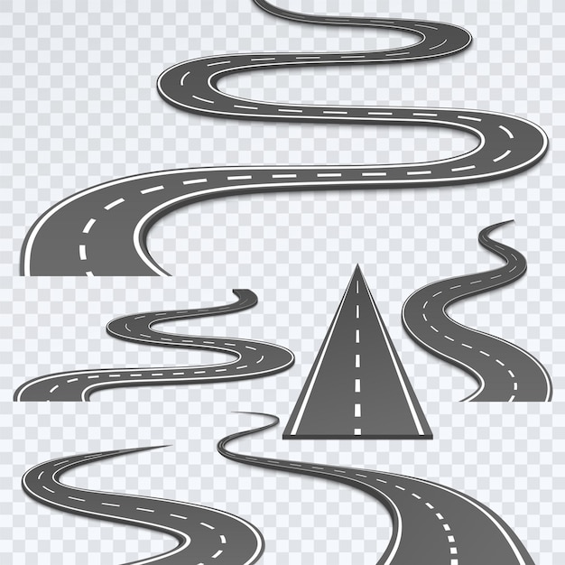 Road with white stripes on a plaid background.