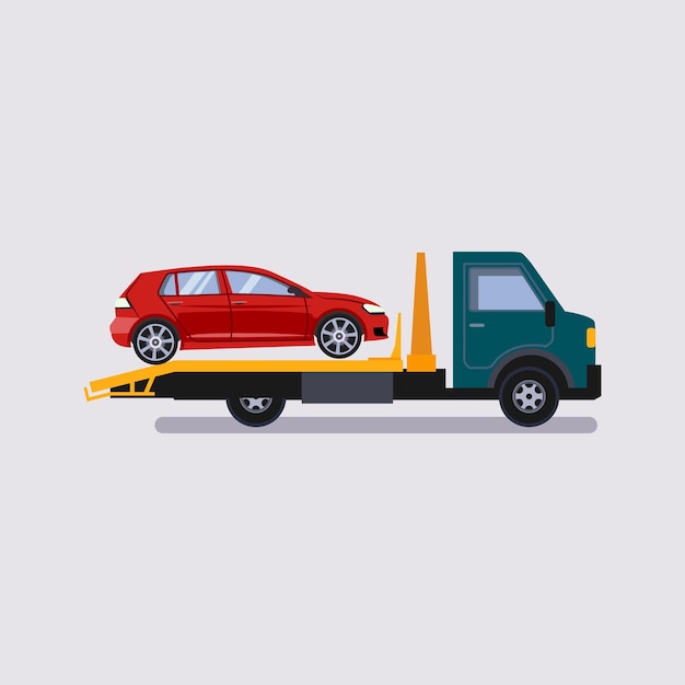 Roadside assistance tow truck illustration car vector