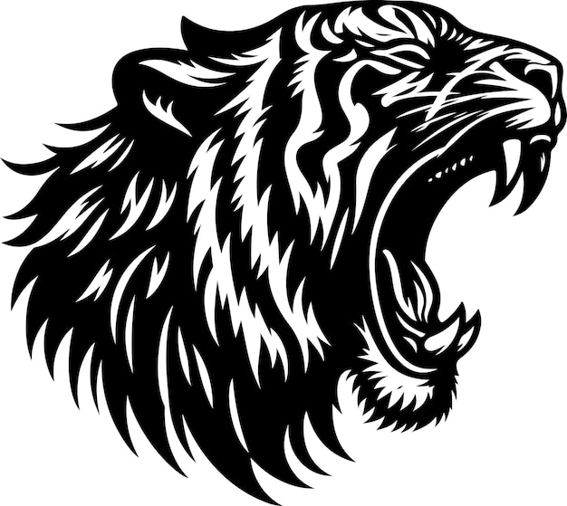 Roaring tiger head vector illustration