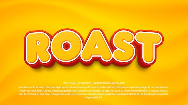 Roast 3d fun style editable text effect