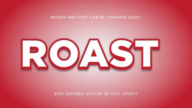 Roast 3d text style font design