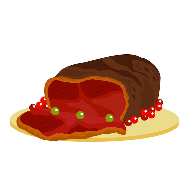 Roast beef lunch vector