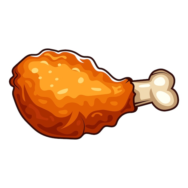 Roasted chicken drumstick Vector illustration