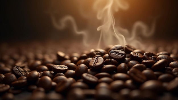 Roasted Coffee Beans with Steam