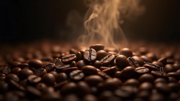 Roasted Coffee Beans with Steam