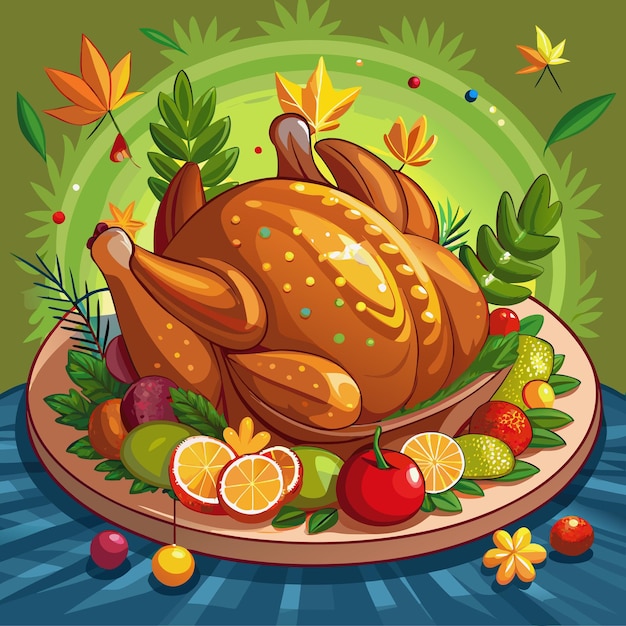 Vector roasted turkey