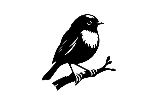 Robin bird Silhouette vector Illustration