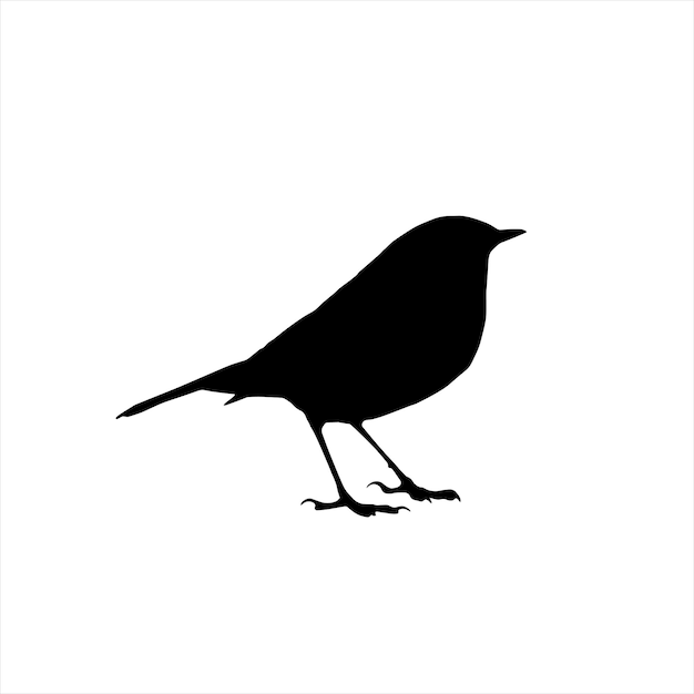 Robin in silhouette stock illustration.