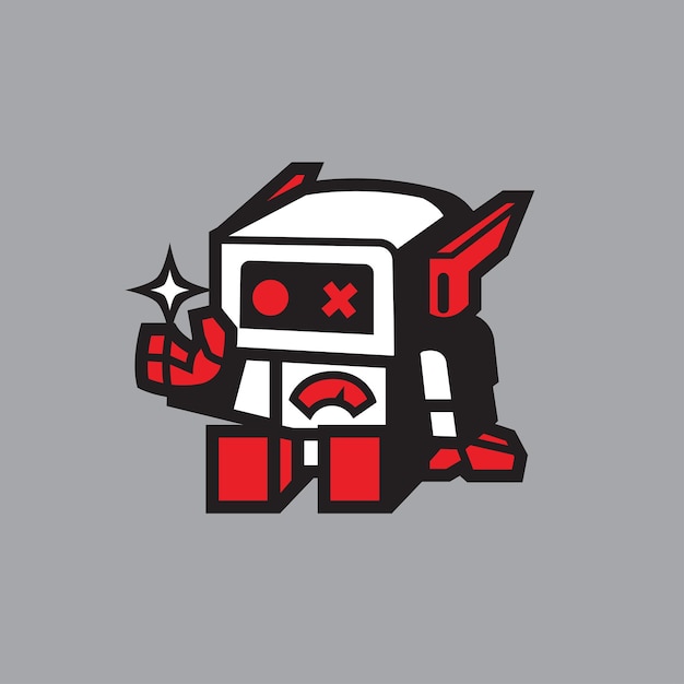 robo cube logo, robot logo