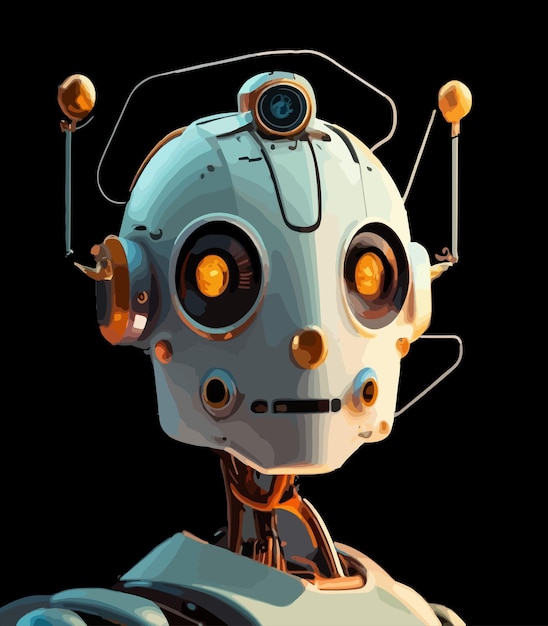 Robot artificial intelligence digital illustration