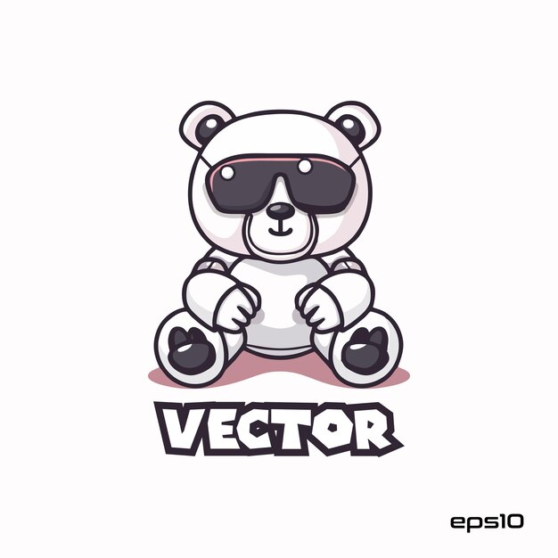 Vector robot bear logo vector mascot character cartoon illustration eps10