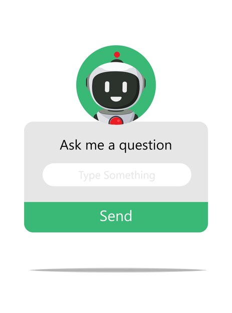 Robot character vector design. Artificial intelligence search engine for question and answer.