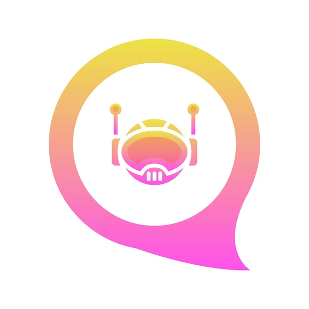 Robot chat gradient logo design template icon