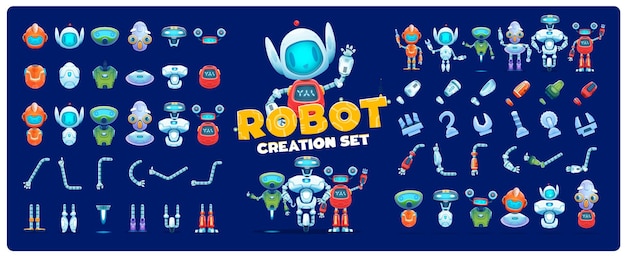 Robot creation kit cartoon character constructor