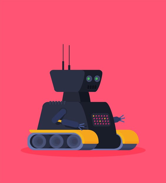 Robot Customer support service chat bot Flat vector illustration