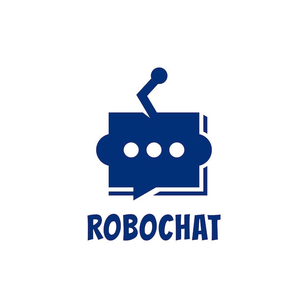 Robot Cyborg Chat Message Icon Logo Design Premium Vector