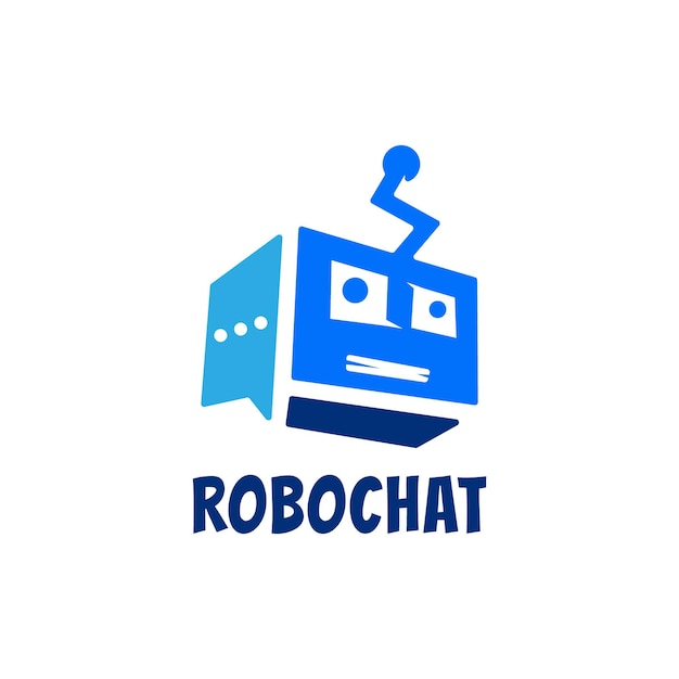 Robot Cyborg Chat Message Icon Logo Design Premium Vector