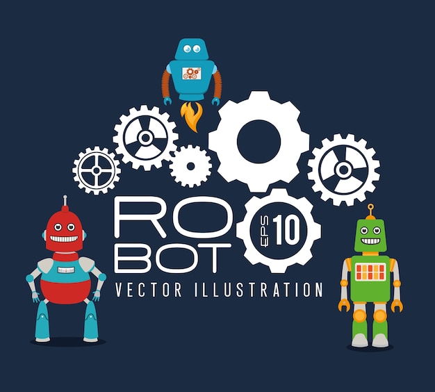 Robot design over blue background vector illustration