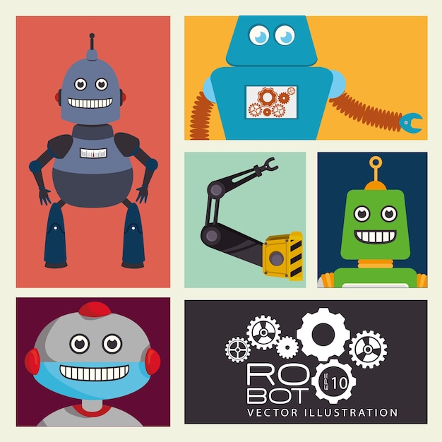 Robot design, vector illustration