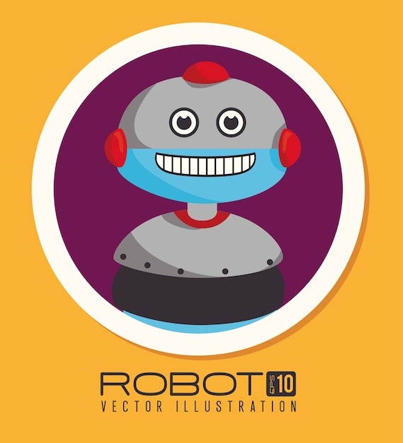 Robot design over yellow background vector illustration