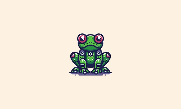 robot frog vector illustration logo design