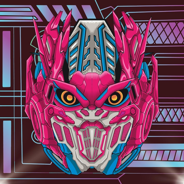 Robot head vector charecter design